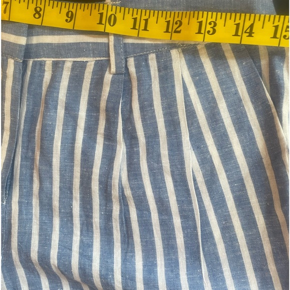 Love Tree Stripped blue, White,linen blend shorts, Small - Picture 4 of 8